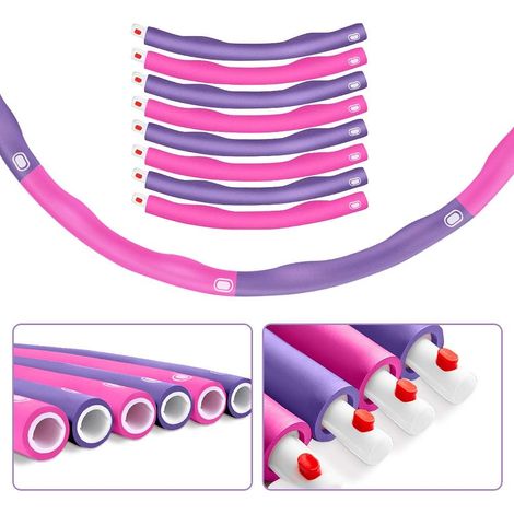 Set di 8 cerchi da hula hoop Aoweika per allenamento, rosa e viola (1/4)