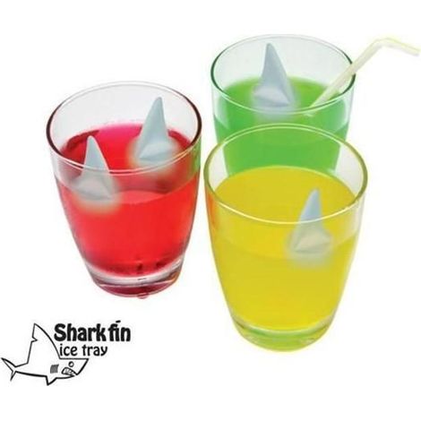Moule à glaçons - Multicolore - Aileron de requin - Silicone - 4 glaçons - Idéal pour cocktails