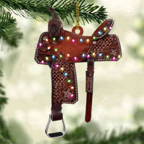 Saddle Ornament - Acrylic - Western Horse Theme - Decorative Pendant - 1 Piece (1/4)