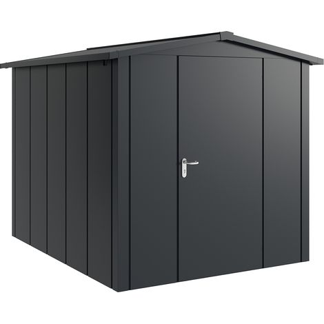 Hörmann Metall-Gerätehaus "Juno" mit Satteldach, JSD6 - Design, 214 x 262 cm (B x T), anthrazit, 1-flüglige Tür, Anschlag rechts (1/5)