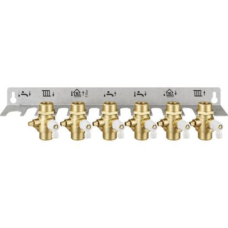 Bosch Accessoire pour stations d'appartement Plaque de montage F7001 35 RS, 6 robinets à boisseau sphérique, 7735600610
