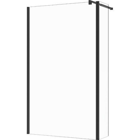 Parete per doccia walk-in con anta girevole Nero opaco Vetro 6 mm (120 + 40) x 200 cm - DAREN