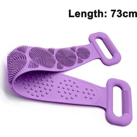 Brosse de douche en silicone de 73 cm, accessoire de bain pour femmes et hommes, pour un massage plus doux et confortable. (1/5)
