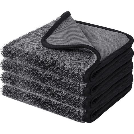 Shiny Bath d'Éponge,4 Pièces 40x60cm Fast Dry XXL Cabines de douche en Tissu Éponge pour Retirer de l'Eau dans la Douche et salle de Bain (1/5)