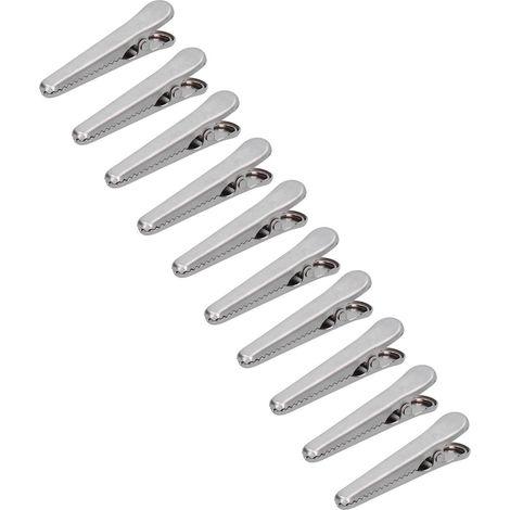 10PCS Pinces de Fermeture en Acier Inoxydable pour Sachets Café et Aliments, Outil de Cuisine Polyvalent, 8cm (1/5)