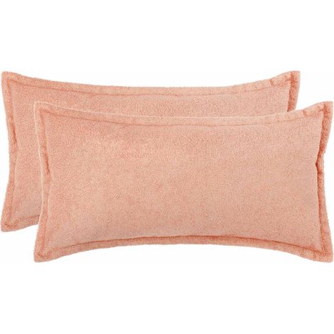Federa 2 pcs HOUTEN Rosa 40 x 70 cm Bouclé vidaXL