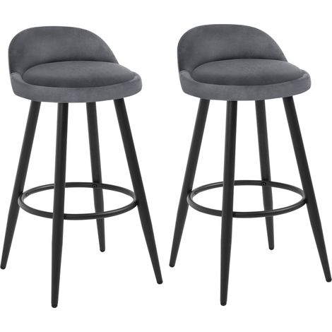WOLTU 2x Tall Bar stools. Bar chairs with Backrest. Kitchen stools. Breakfast stools