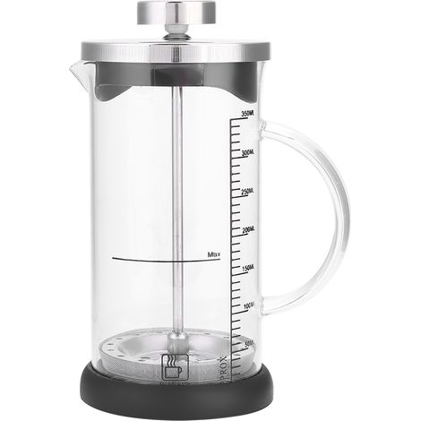 Carafe à café en verre transparent résistant à la chaleur, 350 ml, avec poignée, pour maison et bureau, multifonctionnelle (1/5)