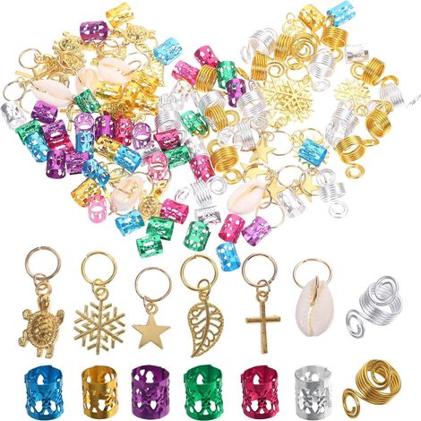150 Pieces Hair Jewelry for Braids and Dreadlocks, Assorted Set (1/5)