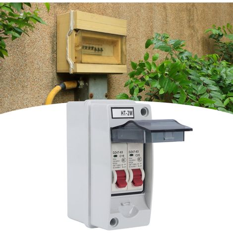Boîtier de distribution extérieur étanche DZ47-63 à 2 voies, type C, modèle B : C16+C20 (1/5)