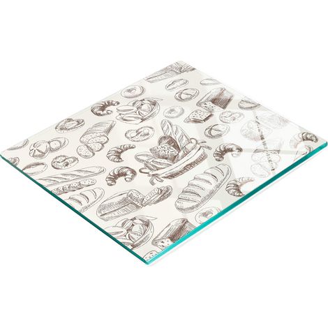 Tabla de pan decorativa multifuncional de vidrio templado para cocina, 60x52 cm
