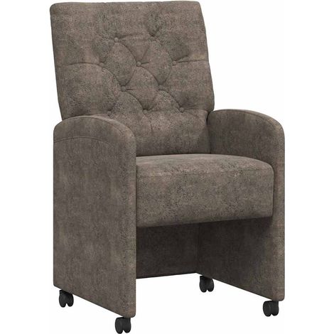 Maison Exclusive - Esszimmerstühle mit Rollen 2 pcs Dunkelgrau 58