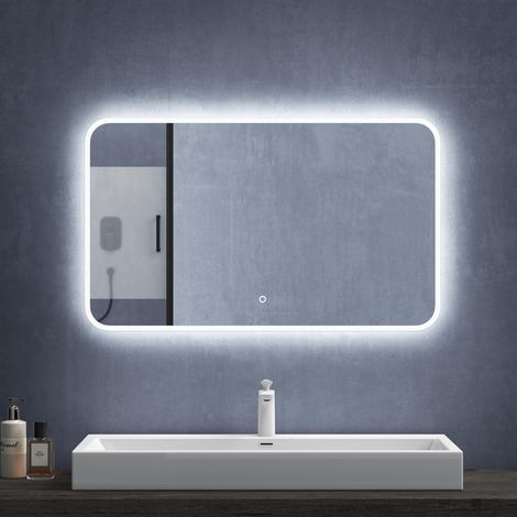 Mai & Mai Wandspiegel Badezimmer Spiegel LED 100x60cm LED Bad-Spiegel mit Touchschalter, Beschlagfrei durch Antifog-Schicht (1/5)