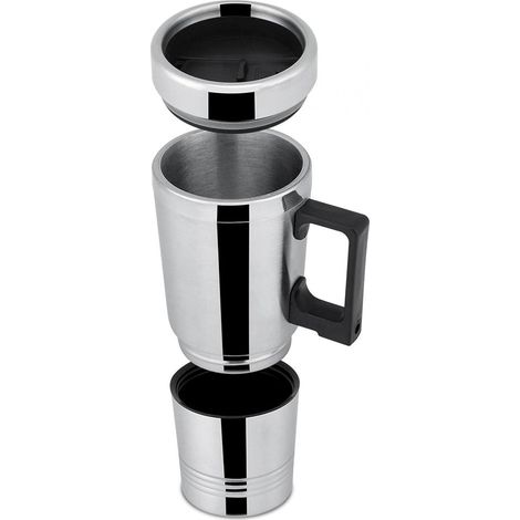 Bouilloire Électrique Voiture Portable 300ml en Acier Inoxydable Adaptée à l’Alimentation du Véhicule, cette Bouilloire Permet de Préparer du Thé et des Boissons Chaudes (24V) (1/5)