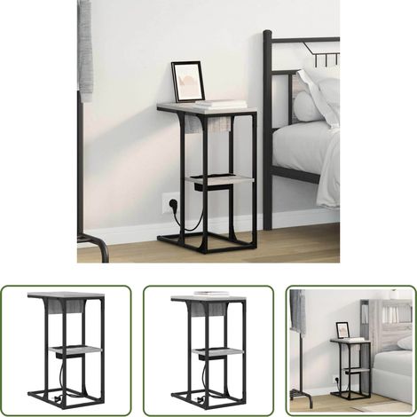 Rangement chambre -  Cabinet de chevet Gris Sonoma 41,5 x 26 x 60,5 cm (1/5)