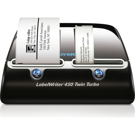 Stampante per etichette LabelWriter 450 Twin Turbo, 4 righe di stampa, fino a 71 etichette/min, USB 2.0, inclusi 2 rotoli di etichette di avvio (89x36 mm), adattatore e cavo di alimentazione, colore n (1/5)
