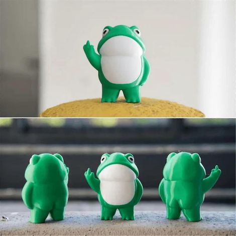 Rebellische Froschfigur, Frosch-Gartenstatue (1/5)