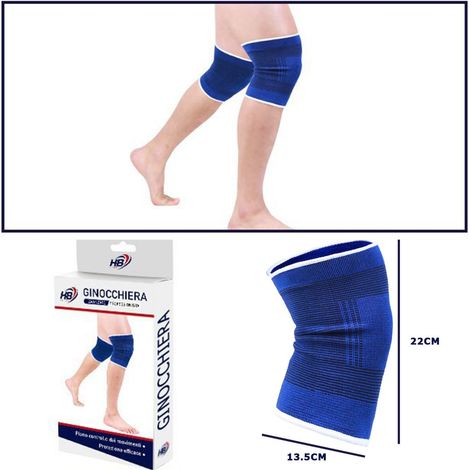 TrAdE Shop Traesio - Coppia Ginocchiere Fascia Elastica Anallergica Lavabile Fitness Sport Palestra - (1/3)