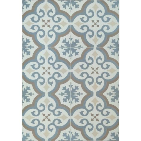 Tapis Vinyle hydraulique, différentes Tailles, élégant, Design et résistance pour Votre Espace, Cuisine, Salon, Salle à Manger, Sol en PVC (60 x 800 cm, étoile Bleue) (1/5)
