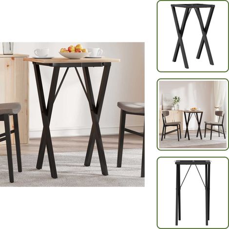 Esstisch-Gestell in X-Form 40x40x73 cm Gusseisen - Industriel Stil - Tisch Gestell - Metall Tischbein - Gusseisen Tischgestell - Esszimmermöbel