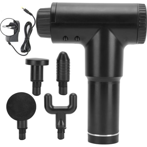 Pistolet de massage électrique pour les fascias, appareil de relaxation musculaire et de fitness, 110-240 V, noir, prise européenne-AquaForge