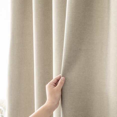 Rideau de Douche en Tissu Lin 240 x 200 cm Imperméable Anti-Moisissure pour Salle de Bain Café Clair 180 x 200 cm (1/5)