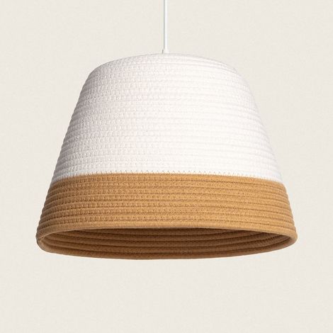 Lampada a Sospensione Fibre Naturali Begonia Bianco (1/5)