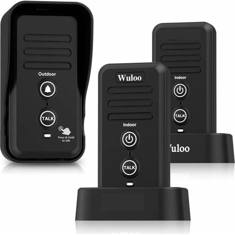 Système d'interphone de sonnettes sans Fil de portée de 0,5 Mile Ajuster Le Volume du récepteur de Sonnette Rechargeable Capuchon étanche(White 1T2) (1/5)