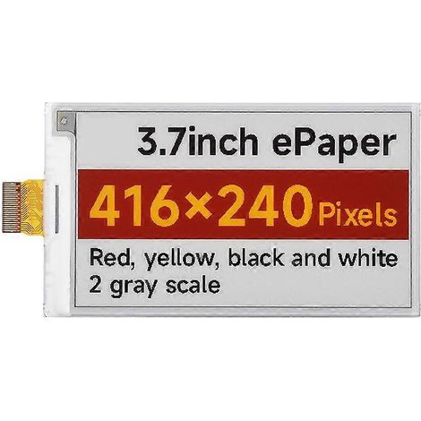 Module d'affichage E-Paper 3.7inch 416x240 Rouge-Jaune-Noir-Blanc pour Arduino Raspberry Pi ESP32 STM32 Version écran nu (1/5)