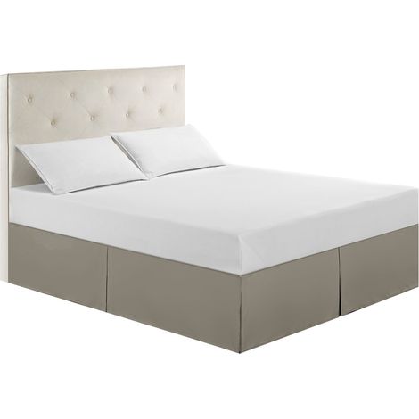 Jupe De Lit En Polyester Plissé - Housse De Sommier Anti-poussière - Design Élégant Et Respirant - Pour Lit Double (1/5)