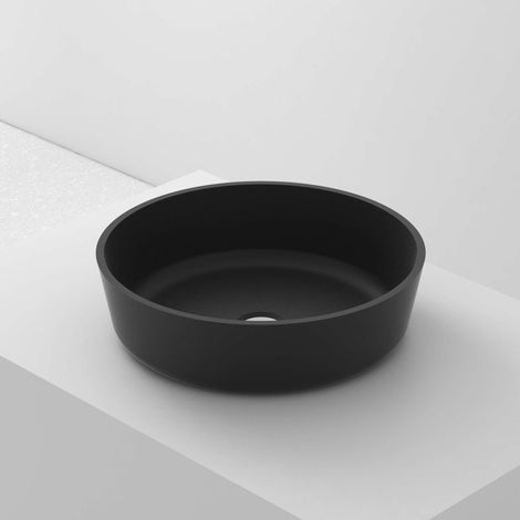 Lavabo à poser CILIN cristal 42x12,5x42 cm noir (1/5)