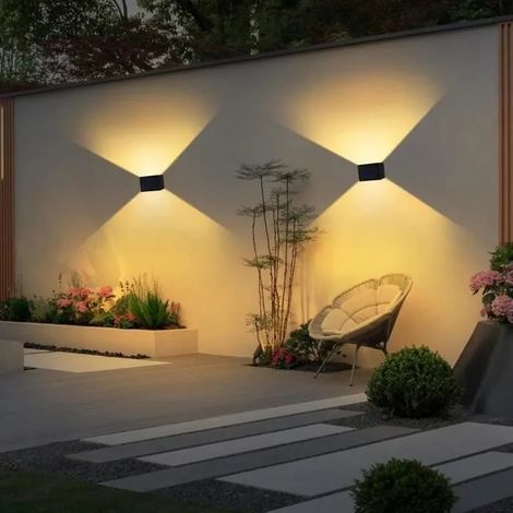 2 Pièces Applique Murale Extérieur Lumière Chaude Lampe Solaire Murale Exterieur Applique Murale Solaire Vintag APPLIQUE YYV (1/4)