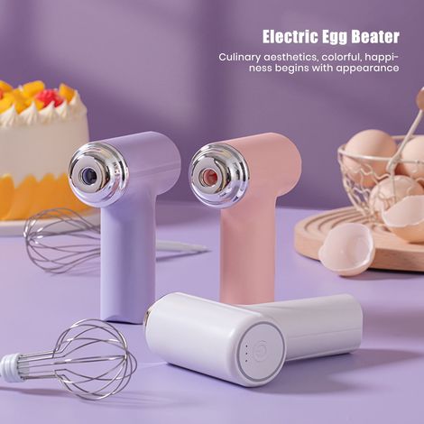 Batteur Électrique À Oeufs - 3 Vitesses - Sans Fil - Têtes De Fouet Interchangeables - Pour Crème Beurre Pâte À Gâteau - 1 Pièce (1/5)