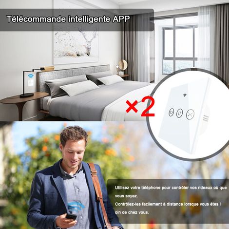 Confezione da 2 interruttori intelligenti per tapparelle, compatibili con Alexa/Google Home/Smart Life, controllo vocale (richiede il filo neutro)