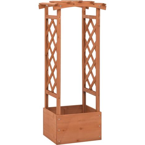 Jardinera enrejada con arco madera de abeto 49x39x117 cm vidaXL (1/2)