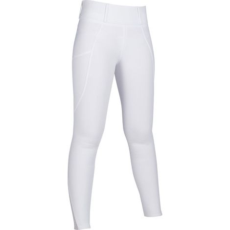 44/46 IT, Bianco: Damen Reitleggings mit hoher Taille und Vollsilikon Modell Lisa ideal für den Wettkampf (1/4)