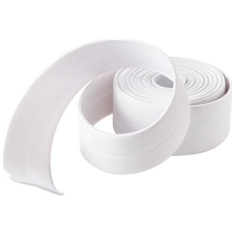 White Silicone Bathroom Seal, Bathtub Seal, Sealing Tape, Mildew Proof and Waterproof, Soft Adhesive Tape Suitable for Kitchen, Toilet, Corner, 3.2m38mm(1 r (1/5)