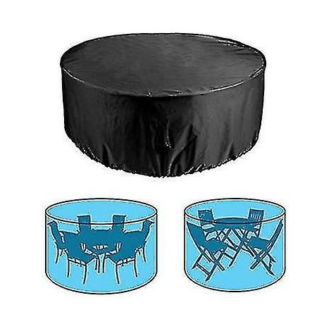 Housse de protection ronde pour mobilier de jardin - Imperméable - Pour table ronde et tablette de balcon (1/5)