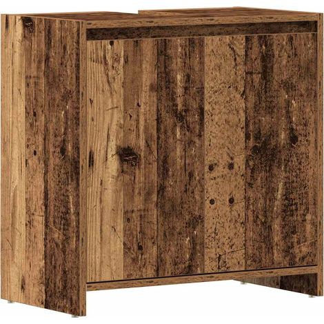 Armoire lavabo de salle de bain vieux bois 60x33x60 cm
