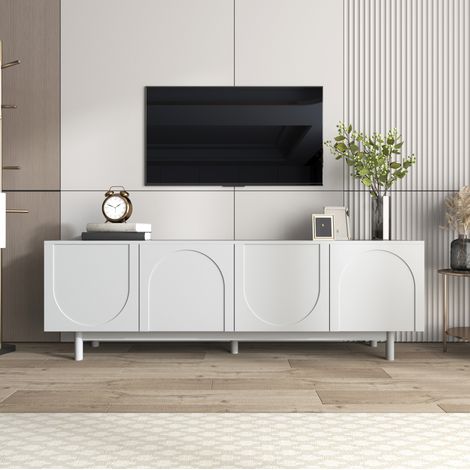 Mobile TV bianco 4 ante con ripiani regolabili OKMYHOME (1/5)