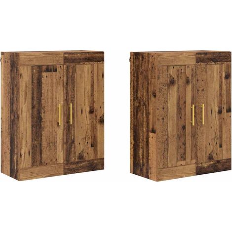 Wandmontierter Schrank 2 pcs Altholz 69,5 x 34 x 90 cm vidaXL