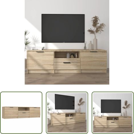 Wohnzimmer - TV-Schrank Sonoma-Eiche 140 x 35 x 40 cm Holzwerkstoff (1/5)