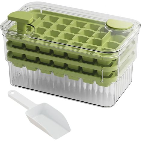 à glaçons avec bac de rangement 84 grilles et pelle 3 couches, appuyez (1/5)