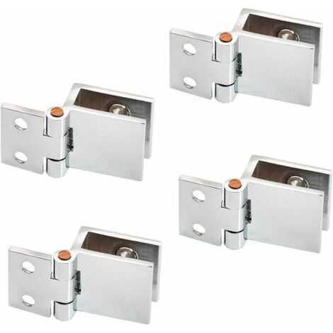 Charniere,4 Pcs Clip de porte en verre charnière,Charnière pour Porte en Verre de Meuble de Cuisine,Vitrine,Douche,Pour verre 5-8mm (1/4)