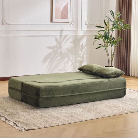 Sofá cama multifunción plegable para salón hogar verde oliva HAVRYA (1/5)