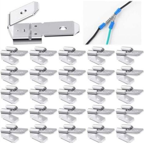 Kit de 25 Connecteurs à Double Cosse Piggyback pour Bornes de Sertissage et Déconnexion Mâle