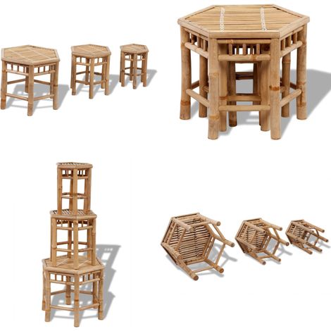 Tabourets de jardin 3 pcs bambou - tabouret de jardin - tabourets de jardin - Home & Living (1/5)