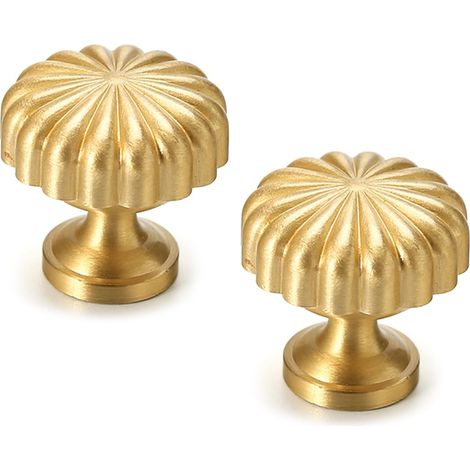 Bouton de meuble en laiton, à rayures, rond, pour la décoration (1/5)
