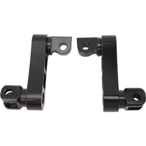 Support de repose-pieds autoroute pour moto, réglable à 360°, robuste et extensible, noir (1/5)