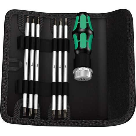 Wera 05073665001 - Kraftform Kompakt Ratchet Screwdriver and Bit Set, 7 pieces (1/3)